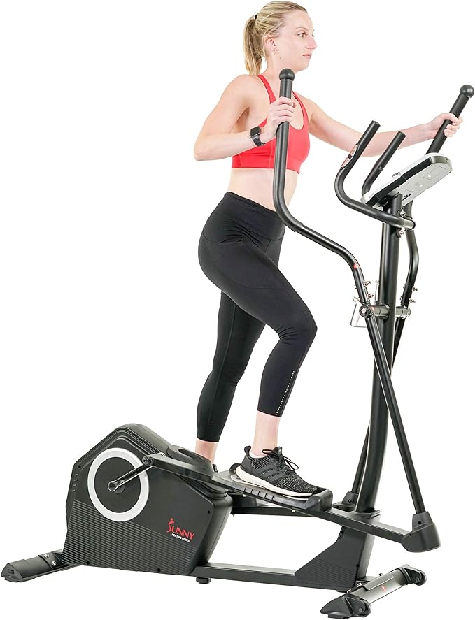 Sunny Health & Fitness Smart 2-in-1 Upright Elliptical Full-Body Exerciser, Home Cross-Training Arm/Leg Cardio Workout Machine, Optional Free SunnyFit App Bluetooth Link or Electro-Magnetic Resistance