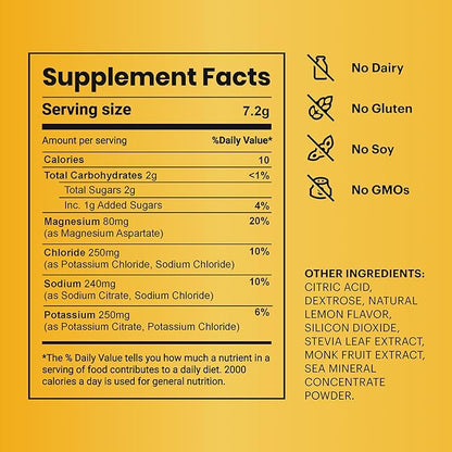 TB12 Electrolytes Powder Packets Lemonade ??Mineral-Rich Electrolyte Powder for Fast Hydration by Tom Brady - Natural, Low Sugar, Vegan, Gluten-Free, Easy to Mix - 15 Stickpacks