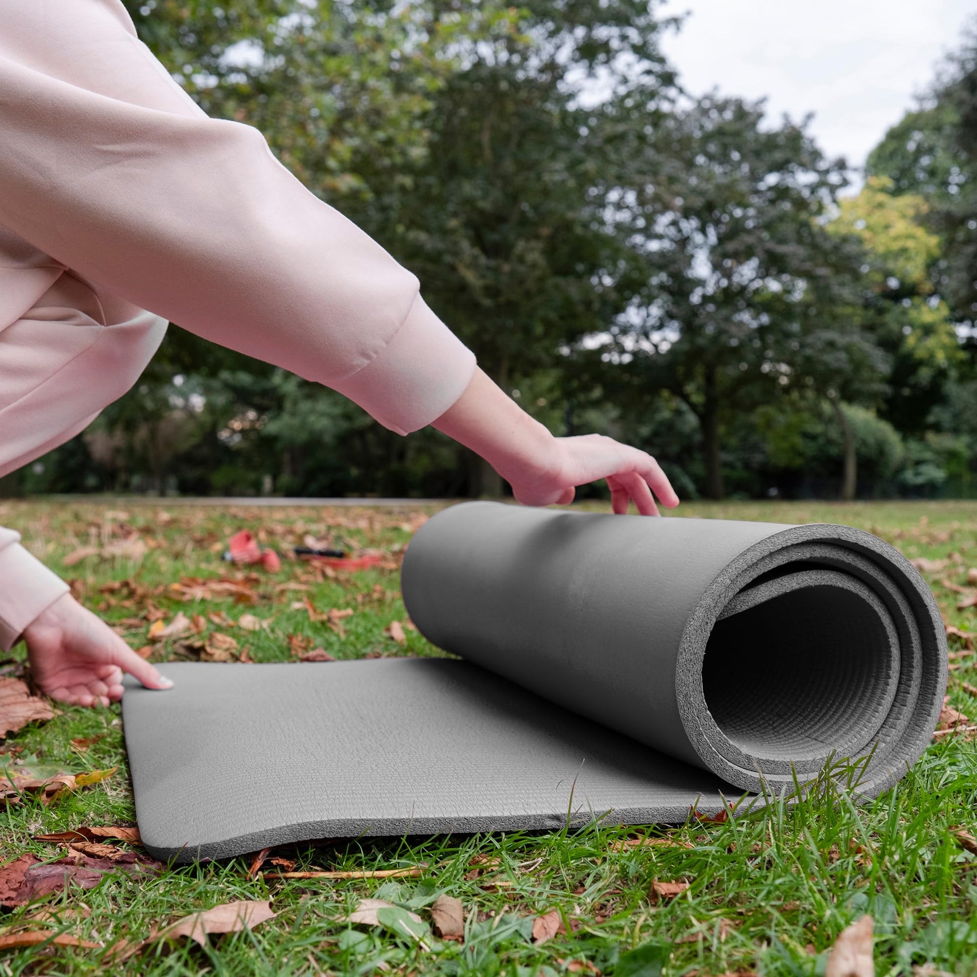 BalanceFrom 1-inch Thick 71x24 Inches Extra Thick Exercise Yoga Mat, Gray
