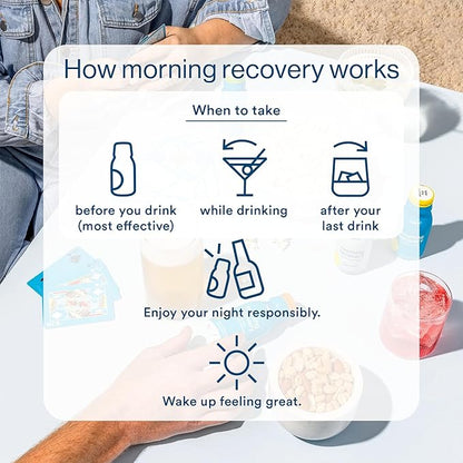 Morning Recovery Electrolyte, Milk Thistle Drink Proprietary Formulation to Hydrate While Drinking, Highly Soluble Liquid DHM, Non GMO, Vegan, Gluten-Free, Sugar-Free Lemon, Pack of 24