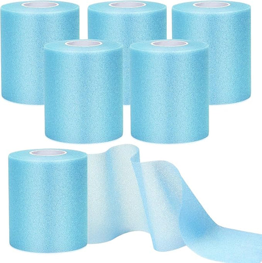 Blue Prewrap,Prewrap Athletic Tape,6 Roll Pre wrap Headbands for Hair Soccer,Foam Underwrap Sports Wrap for Ankles Wrists Hands Knees Elbows 2.75 Inches X 12 Yards