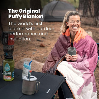 Rumpl Original Puffy Blanket - Warm, Water-Resistant Camping Blanket with 100% Recycled Synthetic Insulation, 52"x75", Original Puffy V2, Sedona Saguaro Bandana
