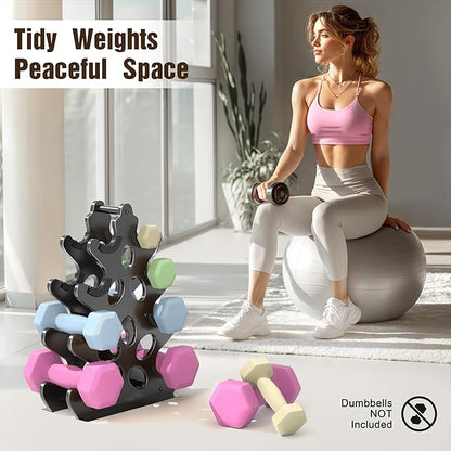 Weight Stand Home Gym Dumbbell Storage Weight Tree Holder (No Dumbbells Rack Only)