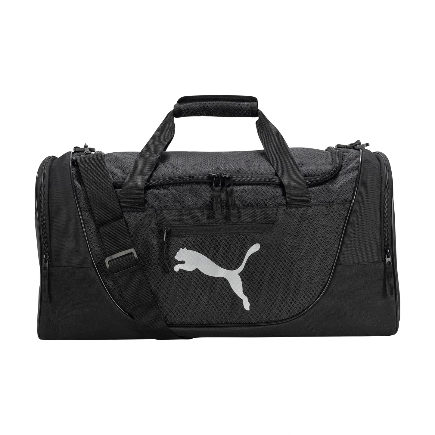PUMA Contender Duffel Bag with Removable Strap & Shoe Pocket, Black, One Size