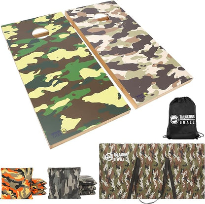 Cornhole Board Set 4FTx2FT Solid Wood Regulation Size Cornhole Set Includes 8 Cornhole Bags for Adults