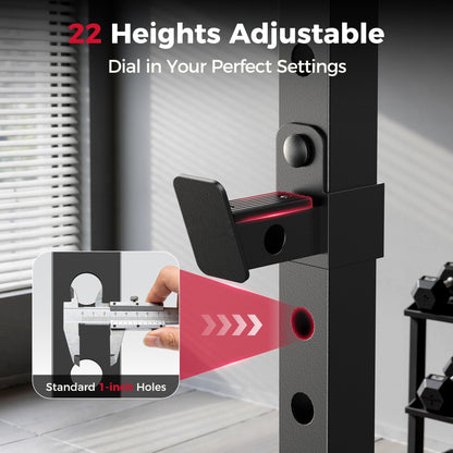 FLYBIRD SR1 Squat Rack with Pull-Up Bar, Multi-Functional Power Rack for Home Gym, 22 Safety