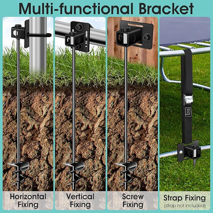 26" Ground Anchors Screw-in Payivsve, Multi-Purpose Trampoline Stakes Heavy Duty, 3" Wider Spiral Mobile Home Anchors Hurricane Earth Anchor for Trampoline, Shed, Swing Sets, Carports(26"-6pcs)