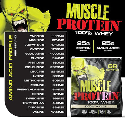 Muscle Whey Protein Flavored Protein Powder, 25,000mg Amino Acids/Serving, Cold Filtered(Packaging May Vary) (5 Pound (Pack of 1), Cookies & Cream)