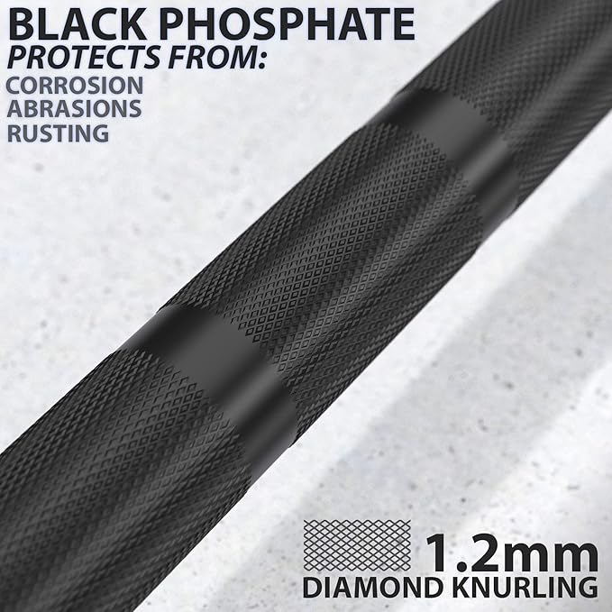 Synergee Regional Olympic 20kg Men’s and 15kg Women’s Hard Chrome & Black Phosphate Barbells. Rated 1500lbs for Weightlifting and Powerlifting.