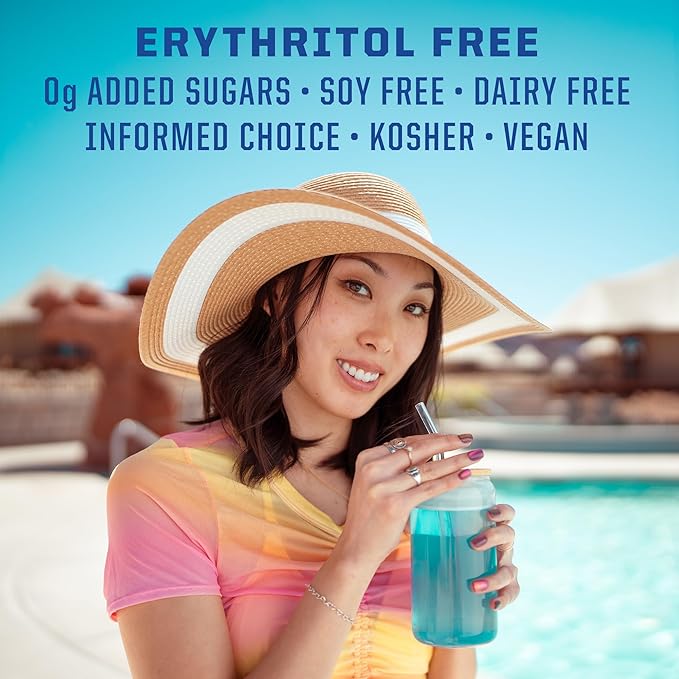 Sunwarrior Hydration Powder Electrolyte Packets Powder B12 Elderberry | Blue Raspberry Flavored 18 Stick Packs 126g Pouch | Vegan and Plant-Based Sugar Free