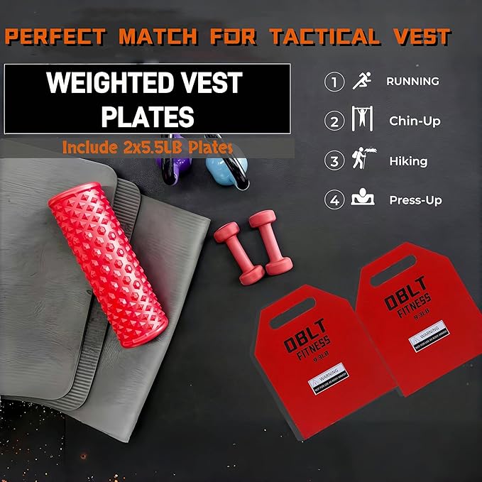 OBLT Weight Vest Plates for Full-Body Strength Training-5.5/9.3/14/19 LBS Suitable Crossfit,Outside and Fitness Man& Women