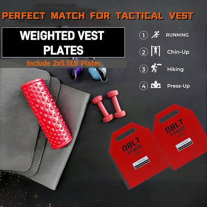OBLT Weight Vest Plates for Full-Body Strength Training-5.5/9.3/14/19 LBS Suitable Crossfit,Outside and Fitness Man& Women