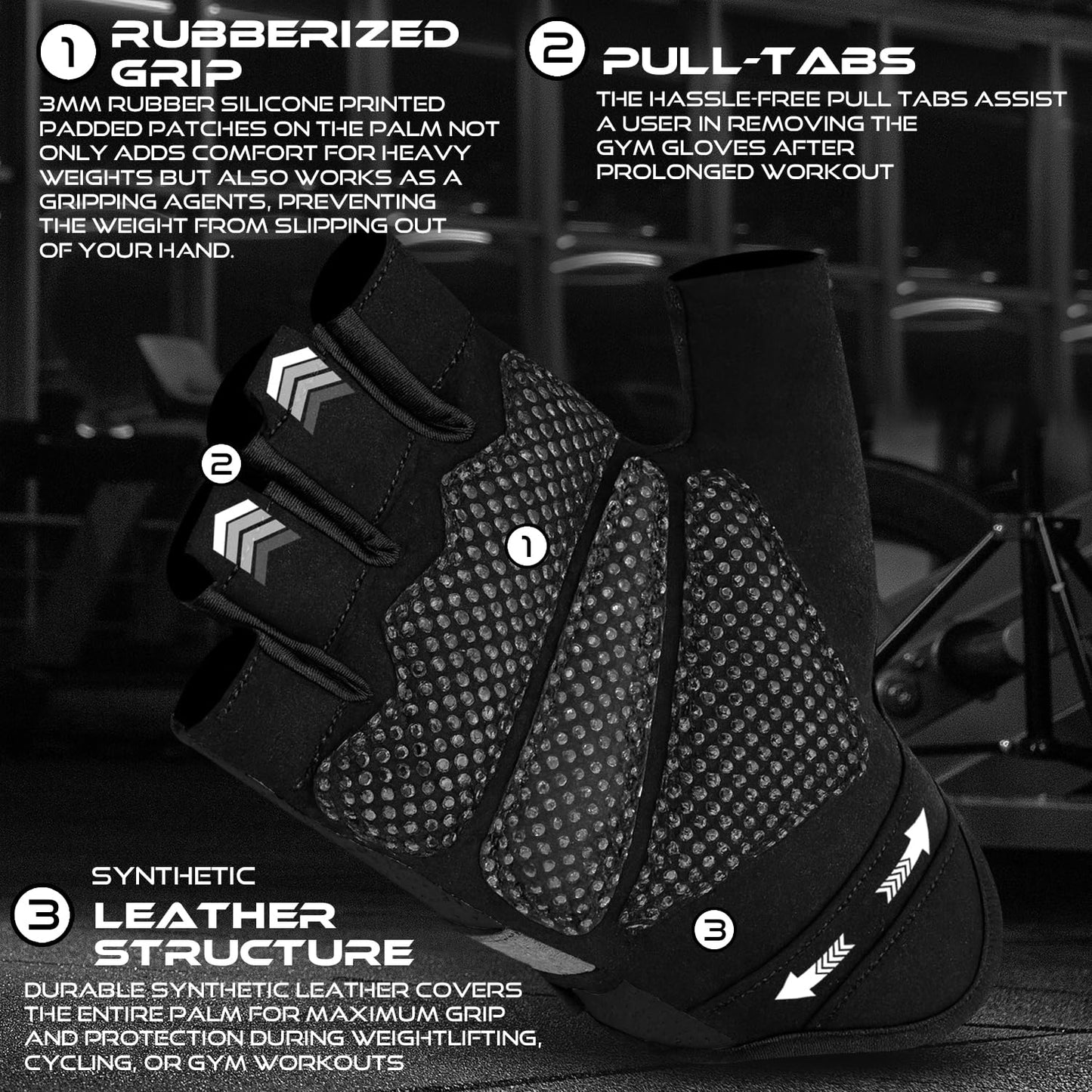 BEAST RAGE Workout Gloves for Men and Women, Fingerless Weight Lifting Gloves with Palm Protection
