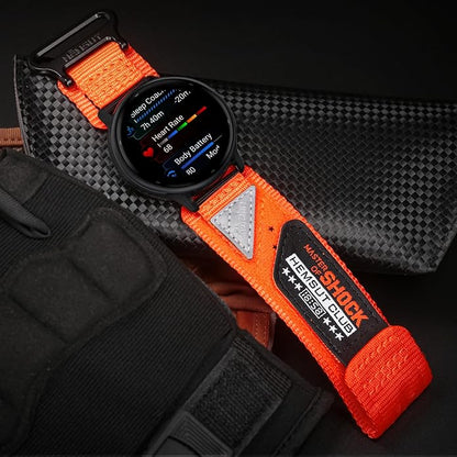 20mm Nylon Band Compatible with Garmin Vivoactive6/5/3,Forerunner 165/55/645/245 Music, 20mm Soft Nylon Replacement Strap