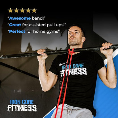 Pull Up Assistance Resistance Bands - Long Loop Power Bands for Men and Women - Strength Power Flexibility Training at Home & Gym - Ebooks & Workout Chart Included by Iron Core Fitness