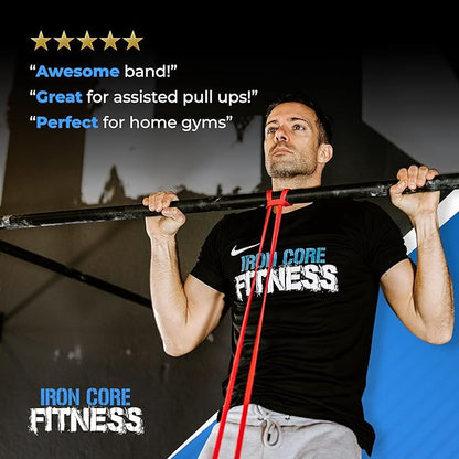Pull Up Assistance Resistance Bands - Long Loop Power Bands for Men and Women - Strength Power Flexibility Training at Home & Gym - Ebooks & Workout Chart Included by Iron Core Fitness