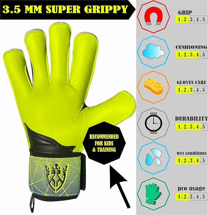Soccer Goalie Goalkeeper Gloves for Kids Boys Youth & Adult,Latex Strong Grip Palms with Removable Finger Spines Protection Children Football Gloves for Training/Match(Sizes 5-10,6 Styles)