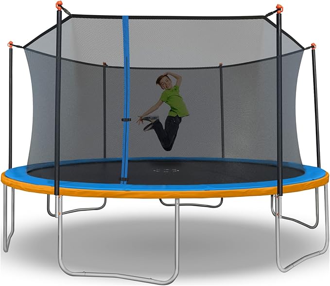 Sportspower Outdoor Trampoline with Safety Enclosure Net, 15FT