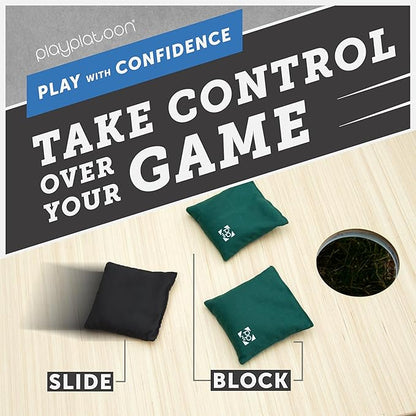 Professional Cornhole Bags - Set of 8 Regulation All Weather Double Sided - Sticky Side/Slick Side Bean Bags for Pro Corn Hole Game