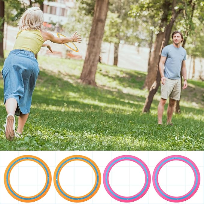 12 Pack Flying Ring 11 Inch Flying Disc Bulk for Backyard Beach Outdoor Soft Sport Discs for Beach Pool Backyard Camping Activities Sport Playing Toss Game Gift