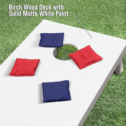 GoSports 4 ft x 2 ft Regulation Size Wooden Cornhole Boards Set - Includes Carrying Case and Over 100 Optional Bean Bag Colors