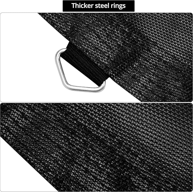 QWORK 14 FT Round Trampoline Replacement Mat with 72 V-Hooks, 151" Heavy Duty Jumping Mat with Installation Tools, Using 5.5" Springs,Black