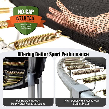 Trampoline for Kids, Heavy Duty Recreational Trampolines Toddler Trampoline with Enclosure Net Ladder Indoor Outdoor Trampoline CPC Approved