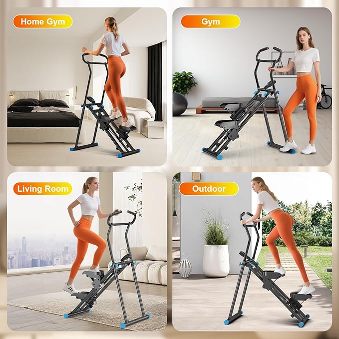 Stair Stepper for Home Gym, 350lbs Vertical Climber Machine with LCD Display, Non-Slip Pedals & 350lb Capacity Compact Folding Cardio Exercise Climber