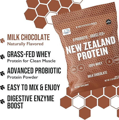 Probiotic Whey Protein Powder | Grass-Fed | Chocolate | 2 lb | Gut Health & Immune Support | 8 Probiotic Strains | Protein for Muscle Recovery & Digestive Health