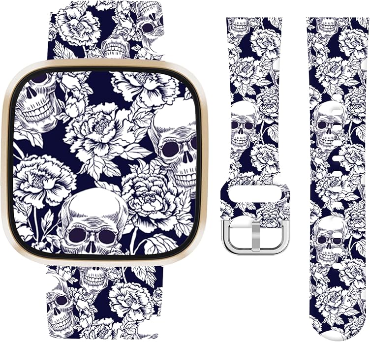 Watbro Halloween Holiday Band Compatible with Fitbit Versa 3 / Sense/Fitbit Versa 4 / Sense 2 Bands for Women Men,Soft Silicone Cute Sport Pumpkin Strap