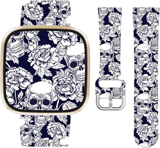 Watbro Halloween Holiday Band Compatible with Fitbit Versa 3 / Sense/Fitbit Versa 4 / Sense 2 Bands for Women Men,Soft Silicone Cute Sport Pumpkin Strap