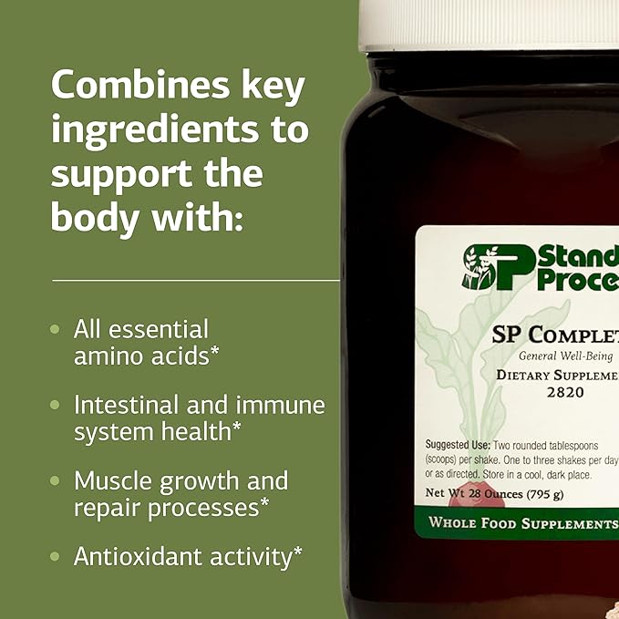 Standard Process SP Complete - Powder Supplement to Aid Muscle Growth & Repair - Immune Health Support with Brussels Sprouts & Calcium - Whole Food-Based Protein Powder Formula - 28 oz, 30 Servings