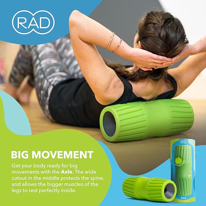 RAD Axle ??Extra Firm High-Density Exercise Foam Roller ??Deep Tissue Myofascial Release for Back, HIPS, Legs & Shoulders ??Muscle Recovery Tool for Stretching & Mobility