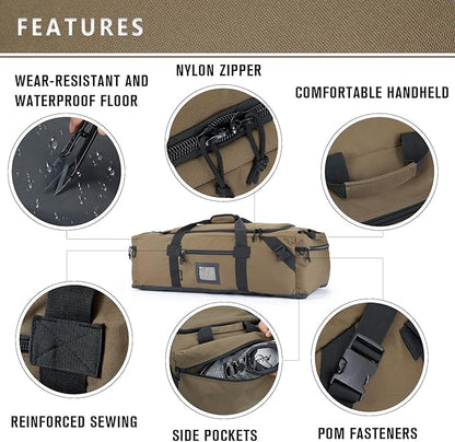 86l Large Duffel Bag For Travel, Gym & Sports - Water Repellent Polyester, Hidden Straps, Shoe Compartment - Perfect Luggage Duffle Bag Or Backpack For Men & Women