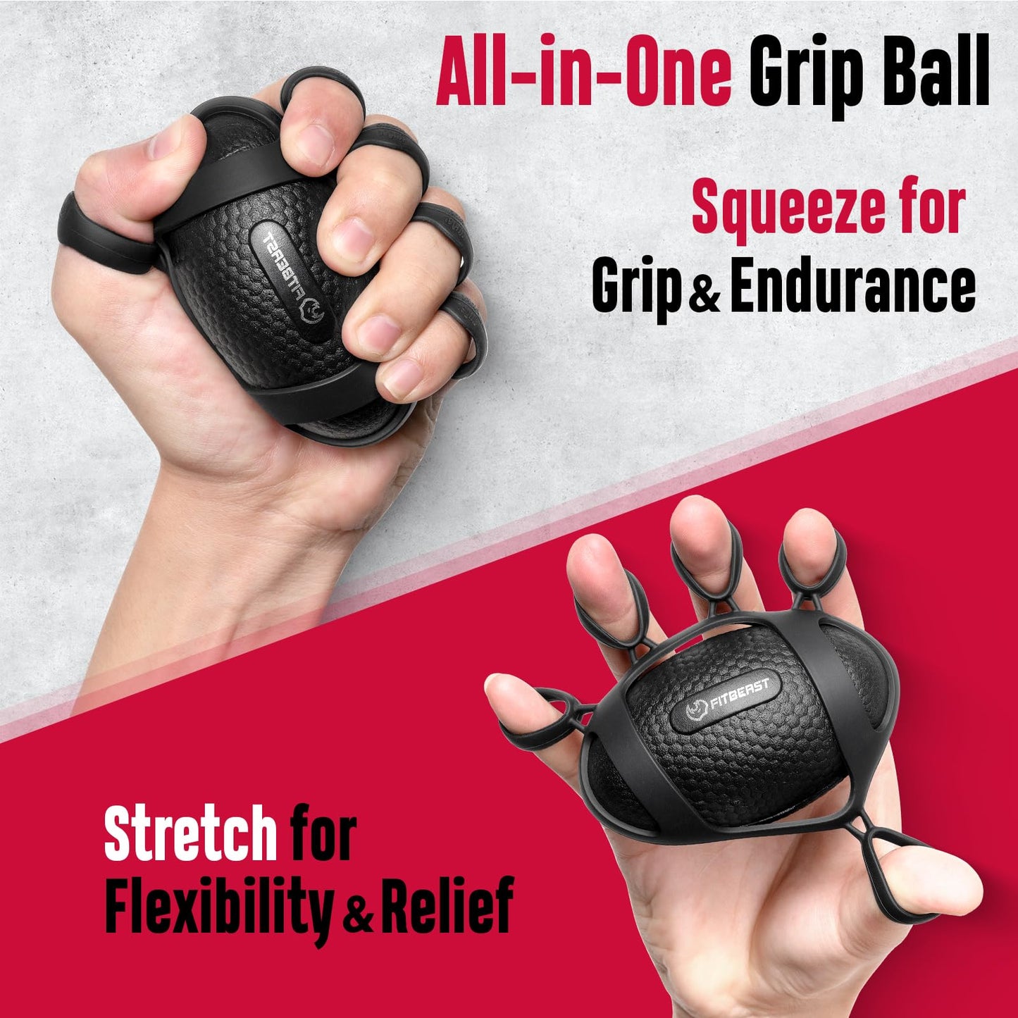 FitBeast Grip Strength Trainer, Hand Gripper Strengthener Kit - 6 Pack with Adjustable Resistance
