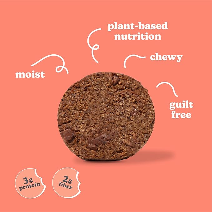 Love + Chew, Pumpkin Chip Minis - 18 Count - Tasty Gluten Free Cookies - Vegan - Healthy, Paleo, Non GMO Snacks - Individually Wrapped, Soft Baked Cookies - Made from High Protein Almonds