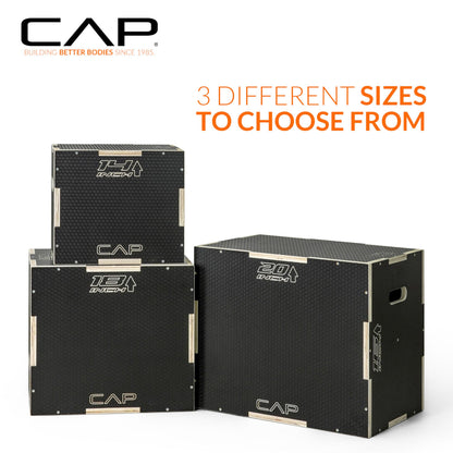 CAP Barbell 3-in-1 Rubber Textured Plyometric Box 16in x 14in x 12in