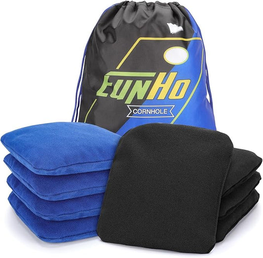 EunHo Dual Sided Cornhole Bags Regulation Set of 8 Professional Cornhole Bean Bags Slick and Stick