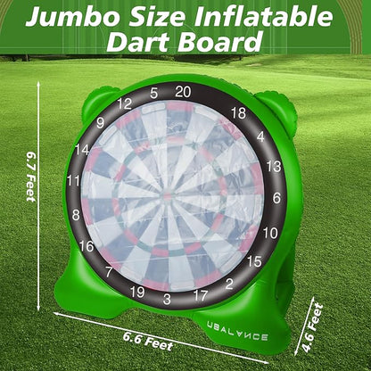 UBALANCE Giant Inflatable Dart Board, Outdoor Dartboard Yard Games for Adults, Family Sports, Sticky Kick Balls, Soccer, Tennis, Soft Darts, Golf, Party Fun Carnival Games