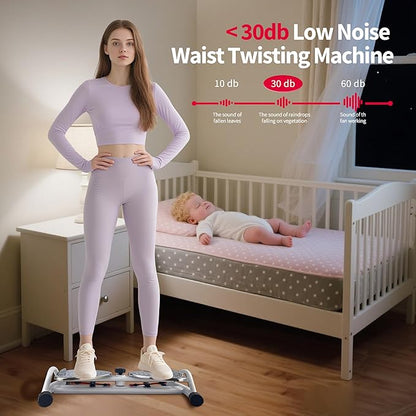 Waist Twister Ab Machine ??Ab Twister Board for Exercise, Core & Waist Twisting Fitness Tool, Quiet Twist Exercise Machine with All-Metal Anti-Slip Footrest, 500 lbs Capacity, Home Gym Equipment