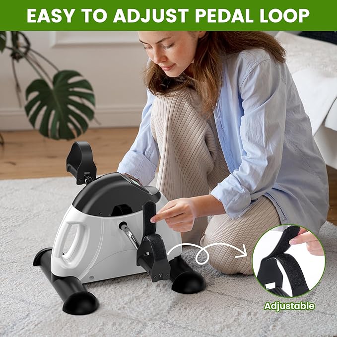 Sportneer Under Desk Bike Pedal Exerciser: Mini Exercise Bike Portable Peddler Sitting for Seniors with LCD Display Arm & Leg Bike Pedals Exerciser with Anti-Skid Mat for Home Office