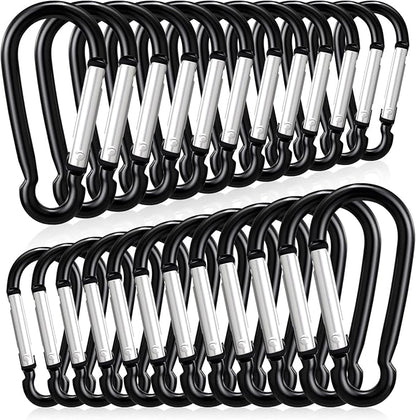 24 PCS Small Carabiner Clips, Spring Snap, Keychains Hooks, 2" Aluminum Ring, Multipurpose for Key Rings, Camping, Hiking, Backpacking, Fishing and Outdoor