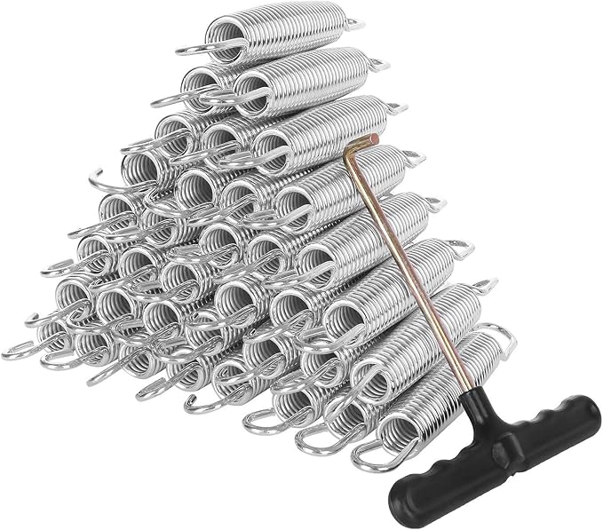 40 Pack Trampoline Springs 5.5” Heavy Duty Galvanized Steel Replacement Trampoline Parts Springs with T Hook, Great for Outdoor Trampoline Aotob, Skywalker, JumpKing, UpperBounce, SkyBound