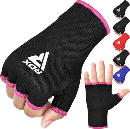 RDX Boxing Hand Wraps Inner Gloves Men Women, Half Finger Elasticated Bandages, Under Mitts Fist Protection, Muay Thai, Kickboxing, MMA, Martial Arts Speed Bag Punching Training