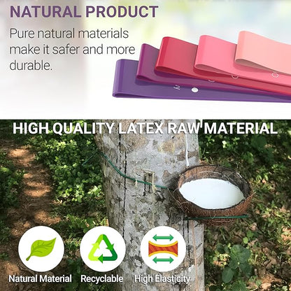 TechStone Resistance Bands Set for Men and Women, Pack of 5 Different Levels Elastic Band for Home Gym Long Exercise Workout – Great Fitness Equipment for Training, Yoga – Free Carrying Bag