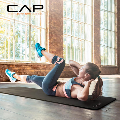 CAP Barbell Yoga Mat 1" Thick with Carrying Strap - High Density Exercise Mat for Yoga, Pilates