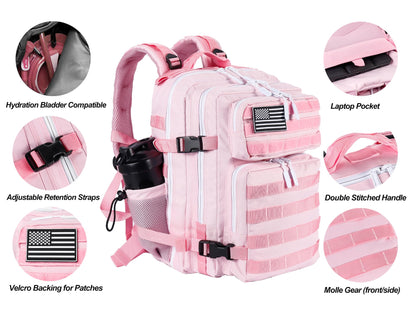 LHI Tactical Military Backpack for Men and Women 25L Army Assault Pack Bag Large Rucksack with