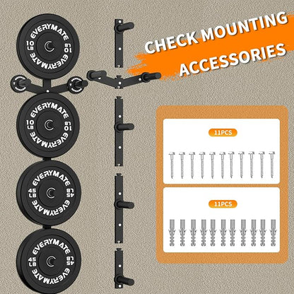 Weight Plate Storage Rack, Olympic Weight Plate Holder, Bumper Plate Storage, Home Gym Organizer