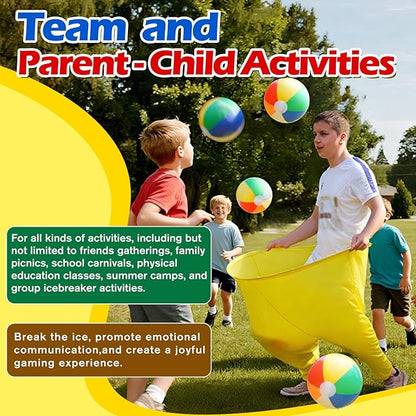 Granny Pants Yard Game Giant Outdoor Tossing Challenge Activity Set with 8 Bouncy Balls & Air Pump, Perfect for Adults, Family Team Events Backyard Parties(Yellow)