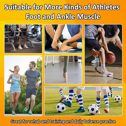 Ankle Strengthener & Balance Board Trainer - Stability Exercises Equipment for Sprained Ankle Recovery, Plantar Fasciitis Relief & Posture Correction | Foot Stretcher for Athletes, Physical Therapy & Rehabilitation